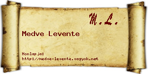 Medve Levente névjegykártya